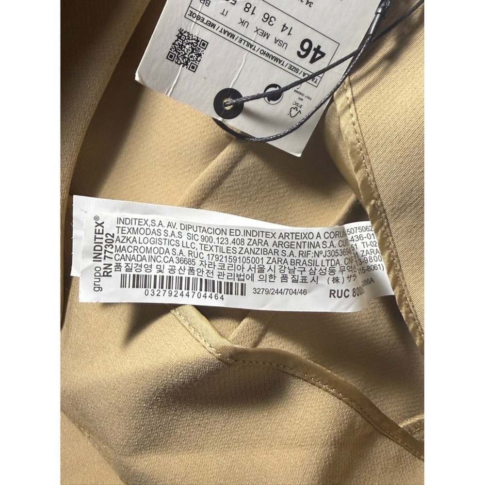 Zara High-Waist‎ Straight Leg Pants in Camel size 14 NEW - Picture 8 of 10